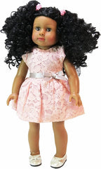 American Fashion World 18-Inch 'Virginia' African American Vinyl Posable Girl Doll with 3B Hair Type | Undressed Doll | Premium Quality & Design