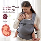 Momcozy Baby Carrier - Ergonomic, Cozy and Lightweight Carrier for 3-24 Months, Effortless to Put On, Ideal for Hands-Free Parenting, Enhanced Lumbar Support, Purehug for Infant to Toddler, Grey