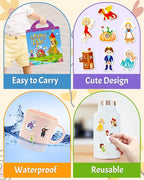 Benresive Reusable Sticker Book for Toddlers 2-4 Years, Fun Travel Stickers for Kids, Waterproof Sticker Books for Toddlers 1-3, Crafts Activities for Todddlers 1-3 2-4 3-5 - Fairy