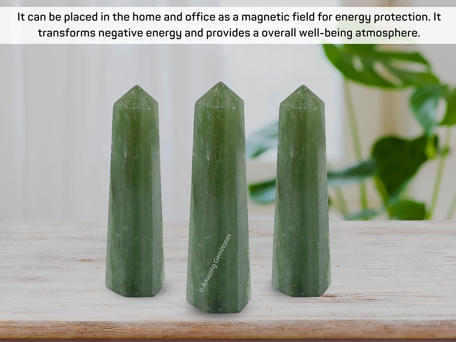 Amazing Gemstone Green Aventurine Crystal Towers - Natural Healing Crystal Point Obelisk for Reiki Healing and Crystal Grid (3 Inch)