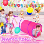 Kids Play Tunnel Tent for Toddler, 6-ft Pop Up Crawl Tunnel Toy for Baby Infant Children or Dog Cat, Collapsible Gift for Boy and Girl Play Tunnel Indoor and Outdoor Game (Colorful Play Tunnel)