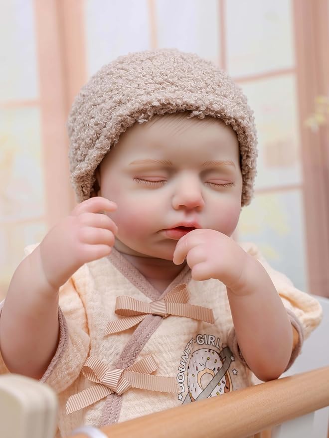 Reborn Baby Dolls – 20 Inch Real Baby Dolls That Look Real, Full Body Vinyl Girl Doll in Beige Outfit with Accessories, Gift for Girls Ages 3+, Pretend Play & Collectors