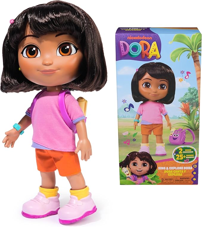 Dora, Sing & Explore Dora Doll with Music, Sound Effects, Bilingual Phrases, Doll Clothes & Accessories, Kids Toys for Girls & Boys Ages 3 and Up