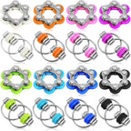 CHENGU 16 Pcs Fidget Toys Set Include 8 Six Roller Chain and 8 Key Flippy Chain Stress Reducer Bike Chain Toys Anxiety Relief Bike Chain for Teens Adults ADHD, Add, Autism (Cute)