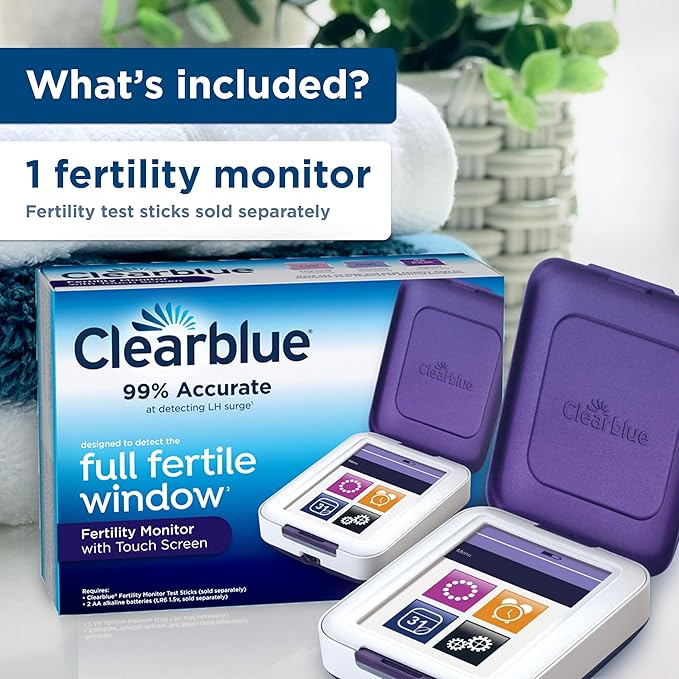 Clearblue Fertility Bundle: Fertility Monitor, 1 Touch-Screen Monitor, 1ct + Fertility Test Sticks, 30ct
