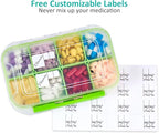Fullicon Large Pill Organizer with 8 Compartments, Moisture Proof Travel Pill Box with Removable Divider, Daily Pill Container with Lables, Pill Case for Vitamin, Fish Oil, Supplement (Clear Green)