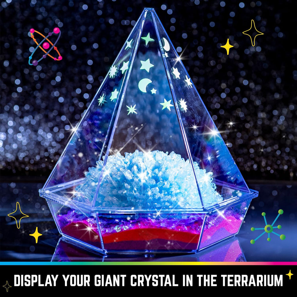 Original Stationery Starry Night Giant Crystal Growing Terrarium Kit for Kids, Fun Crystal Growing Kit with Glow in The Dark Stickers and Glitters, Awesome Gift Idea and Science Kits, Ages 3-14