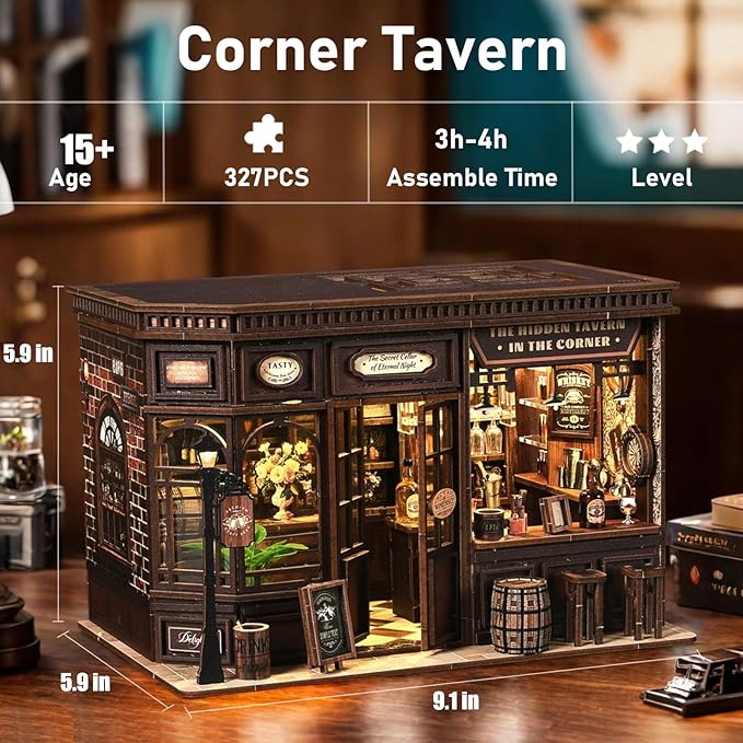 Lannso DIY Dollhouse Miniature Kit, Doll House Kit, Mini Handmade Wooden Dollhouse Toys for Adult Gift (AWO3-001)