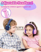 Tronsmart KH01 Kids Headphones - Foldable Over-Ear With Safety Volume 85/93dB, HD Stereo, 3.5mm Jack for Boys/Girls/School/Kindle/Travel/Tablets (Pink)