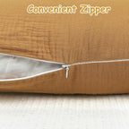 Hooyax Muslin Nursing Pillow Covers 2 Pack, Soft and Breathable Nursing Covers for Breastfeeding Pillows, Adorable Infant Feeding Pillow slipcover for Baby Boy and Girls (Brown Rainbow)