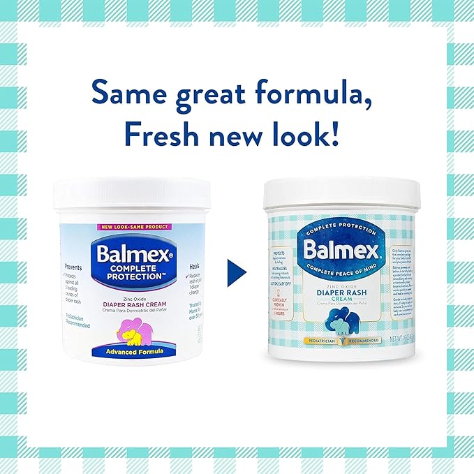 Balmex Complete Protection Daily Baby Diaper Rash Cream, Clinically Proven To Reduce Redness in Just One Use*, with Zinc Oxide + Botanicals, Pediatrician-Recommended & Dermatologist Tested, 16oz