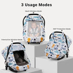 Elstey Car Seat Cover Baby, Minky Dot Carseat Covers Baby Girls, Lightweight Infant Car Seat Cover Canopy with 2 Layers Breathable Mesh Windows, Stroller Carrier for Babies Newborn Essentials