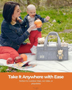 PeraBella Diaper Caddy Organizer with Handle, Baby Shower Gifts Basket Bag, Registry Search Must Haves Items, Nursery Storage Organizer for Newborn Girl Boy, Baby Bag Essentials, Car Diaper Caddy Cart