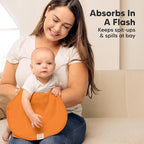 KeaBabies 4-Pack Baby Burp Cloths Baby Girl, Boy - Organic Cotton Burp Cloth, Extra Large, Absorbent, Soft Burping Cloths & Bibs Set for Babies, Newborn Burp Clothes, Thick Burp Ragss (Sahara)