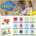 Magnetic Foam Blocks for 3 4 5 6 7 8 Toddler 18PCS Magnetic Building Blocks Sensory Toys Soft & Comfortable Travel Bath for Boys Girls