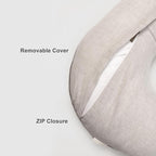 Linen Cover for Nursing Pillow • Premium Quality 100% Organic Oeko-Tex Standard • Cover for Breastfeeding and Bottle Feeding Pillow • Soft and Breathable • Only Cover (Natur linen)