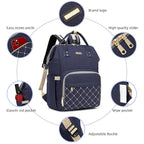 Diaper Bag Backpack, Diaper Bags for Baby Girls Boys, Baby Bags for Moms Dads, Nappy Changing Bag with Insulated Pockets,Multi-functional Waterproof Backpack with Stroller straps-Blue