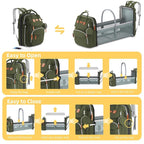 Diaper Bag Backpack with Changing Station, Large Diaper Bag, Baby Bag, Multifunctional Diaper Bag, ARMYGREEN