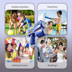 Rechargeable Blue Shark Bubble Guns for Kids, LED Light Up Bubble Machine Blower with 2 Bottles Bubble Refill Solution for Kids, Bubble Makers Blaster for Toddlers, Summer WeddingToys Gift