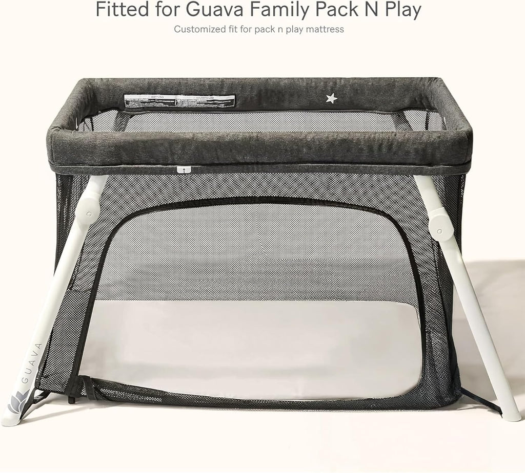 lulumoon Pack and Play Sheets Muslin: Cotton Fitted Sheets for Guava Family Pack N Play - Soft Playard Sheets for Boys and Girls 2Pack