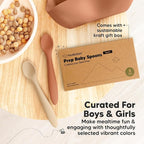 KeaBabies Silicone Baby Spoons, Self Feeding 6-12 months - 3-Pack Baby Weaning Eating Utensils,Toddler First Food Training Spoon,Infant,Kids Feeding Supplies Essential Set,Dishwasher-safe (Terracotta)