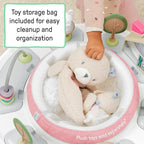 Ingenuity Spring & Sprout 2-in-1 Baby Activity Center Jumper and Table with Infant Toys - Ages 6 Months +, First Forest in Pink