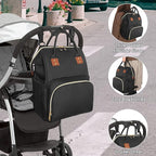 Femuar Diaper Bag Backpack Multifunction Maternity Nappy Baby Bag for Girls & Boys Large Capacity Travel Diaper Bags Dark Black