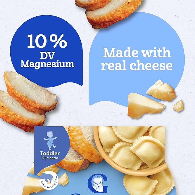 Gerber Toddler Food, Italian-Style Cheese & Chicken Ravioli Pick-Ups, 8PK