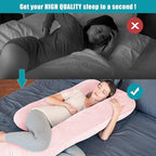 Cute Castle Pregnancy Pillows, Soft U-Shape Maternity Pillow with Removable Cover - Full Body Pillows for Adults Sleeping - Pregnancy Must Haves - Jumbo 57 Inch - Pink