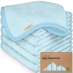 6-Pack Baby Washcloths - Soft Absorbent Viscose from Bamboo Wash Cloths for Babies, Kids, Toddlers, Infant, Newborn Bath Towels, Gentle on Sensitive Skin, 10x10 Reusable Face Towels (Bravo Blue)