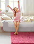 BABELIO Bed Rail for Toddlers, 43" Wide Swing Down & Adjustable Height Toddler Bed Rails for Kids/Elderly/Adults, Baby Side Railing for Twin/Full/Queen/King Size