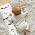 Personalized Name Growth Chart Wall Decor for Kids – Canvas Removable Height Chart Measuring Ruler 59" x 7.9" (Zoo）