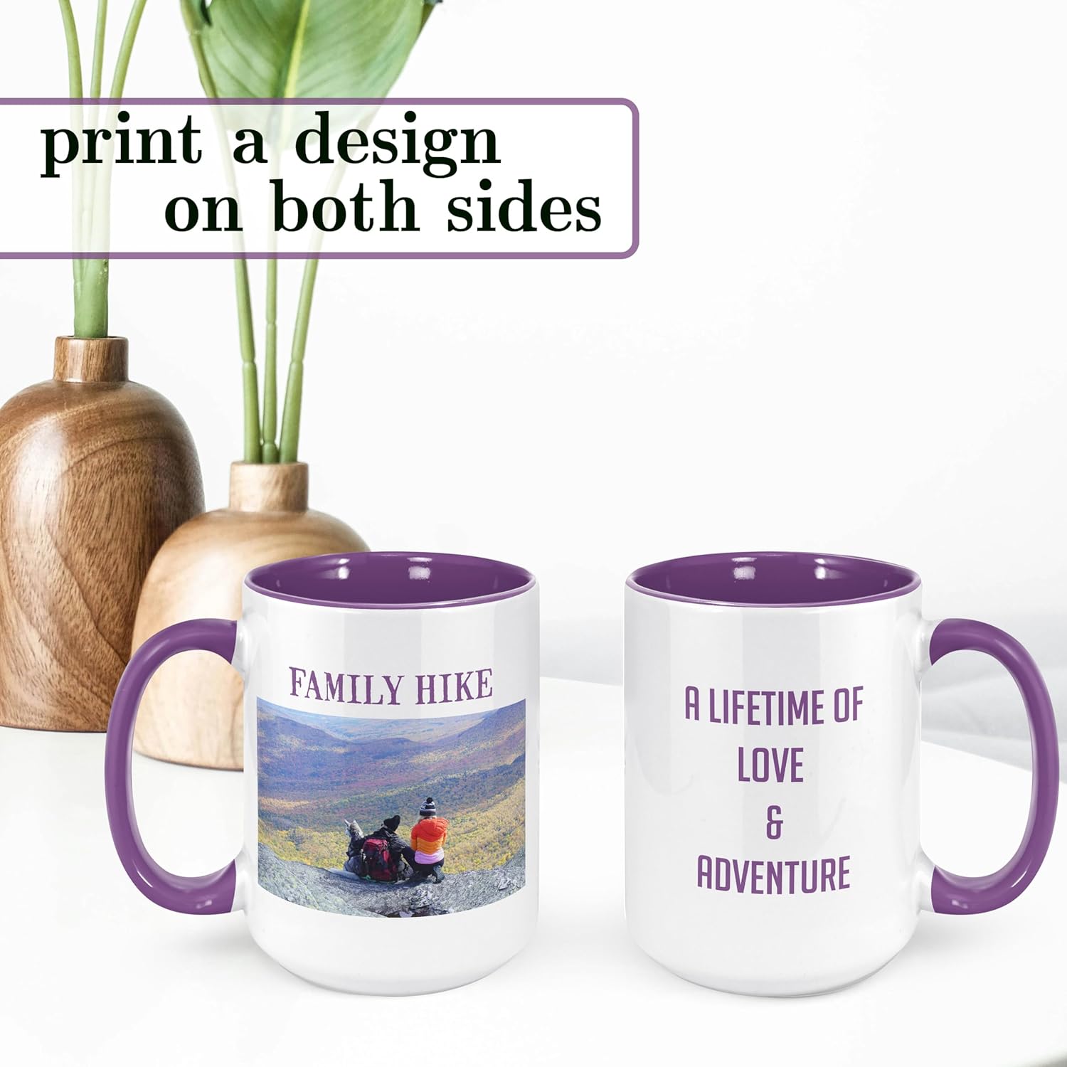 Personalized Coffee Mug, Custom Photo Text 15 Oz Ceramic Mug, Customized Picture Name Tea Cup, Unique Gift Idea, Taza Cafe Personalizadas Fotos, Cute Custom Gifts Mom Women Men, Mother's Day, Purple