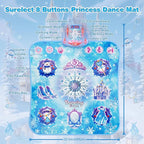 Dance Mat for 3-12 Year Old Girls, Frozen Toys Electronic Dance Pad with 8 Button & Wireless Bluetooth, Music Game Birthday for Kids Ages 3 4 5 6 7 8 9 10+