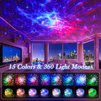 Galaxy Projector for Bedroom Adults, 15 Color+15 White Noise Star Projector Galaxy Light Projector for Bedroom, Bluetooth Star Lights for Ceiling Projector,LED Projector Lights