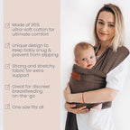 Baby Wrap Carrier - Premium Cotton Baby Carrier Wrap for Newborn to Toddler- Infant Carrier for Babies 8-35 lb - Baby Holder One Size Fits All with Front Pocket by Max&so