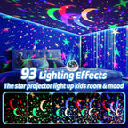 PIKOY Baby Sensory Toys 3-6 Months,93 Lighting Mode Baby Sensory Toys 6-12 Months,360° Rotate Kids Sensory Toys for Autism,Dimmable+Timer+Remote 1 Year Old Boy Gifts 1 Year Old Girl Gifts