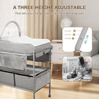 Baby Changing Table,Versatile Folding Changing Table,Waterproof/Foldable/Height Adjustable/Movable/with Silent Wheels/2 Drawers Diaper Changing Station,Mobile Nursery Organizer for Newborn Essentials