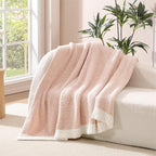 WRENSONGE Throw Blanket Cationic Dyeing Pink Soft Cozy Fluffy Warm Hand Made Weave Throw Blankets for Couch, Sofa, Chair, Bed, Camping, Picnic, Travel Lightweight Bed Blanket - 60"*80"
