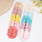 40pcs baby hair ties with Bows Elastic Ponytail Holders Small Hair Accessories for Kids Toddlers Infants. (Mixed color 4)