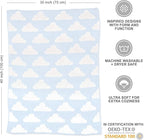 Living Textiles Blue Clouds Chenille Soft Baby Blanket Reversible Premium Cozy Fabric for Best Comfort - for Infant,Toddler,Newborn,Nursery,Boy,Unisex,Throw,Crib,Stroller,Gift, Blue Clouds 40x30