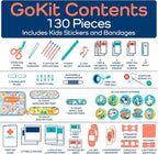 KeepGoing Travel First Aid Kit for Kids – 130 Pc. for Car, Home, Purse, Diaper Bag & Backpack with Latex-Free Bandages - Mini First Aid Kit Travel Size TSA-Approved