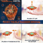 Force1 Scoot Skeet Mini Drone Electronic Shooting Game for Kids (Drone Only)- Hand Drones for Kids Compatible with Scoot Skeet LED Blaster, Electronic Target Game Indoor Flying Ball Drone Toy (Orange)