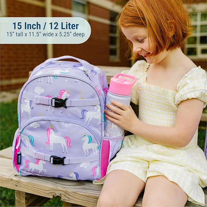 Wildkin ECO rPET 15-inch Kids Backpack – Sustainable, Padded, Adjustable – Unicorn