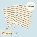 Personalized Name Labels for Kids (180) – Custom Waterproof & Durable Stickers for Clothing, Daycare, Office & School Supplies - Motor