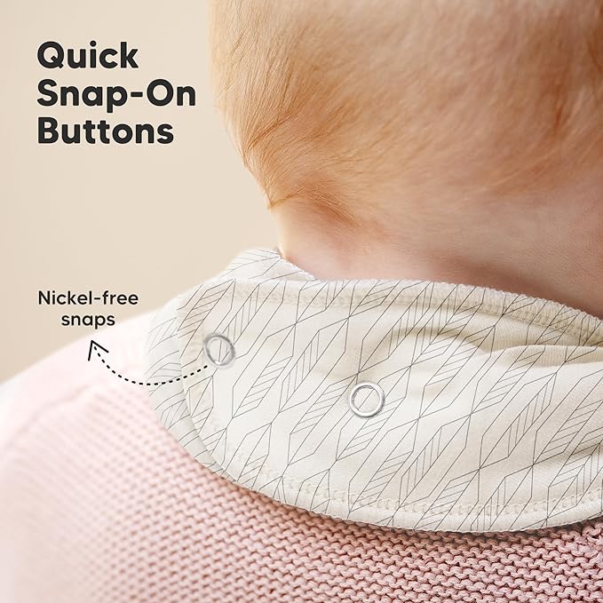 10-Pack Organic Baby Bandana Bibs for Girls - Super Absorbent Triangle Baby Bibs for Drooling and Teething Infant, 100% Cotton Extra Soft for Newborn, Infant 0-36 Months (Prism)