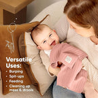 KeaBabies Organic Cotton Burp Cloths Baby Girl, Boy - 6-Pack Large Burping Clothes for Babies, Spit Up Rags, Super Soft & Absorbent Newborn Wash Towels, Gender Neutral, Non-Shrink (Stria, Mauve)