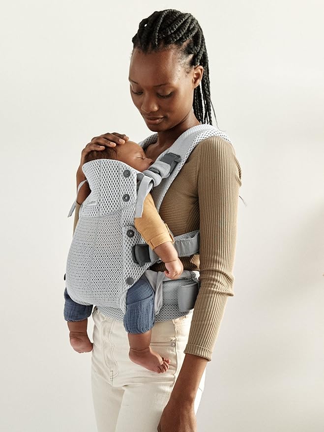 BabyBjörn Baby Carrier Harmony, Silver, 3D Mesh | 3-in-1 Ergonomic Baby Carrier; Newborn, Facing-In, Outward-Facing, and Back Carrying Positions Supported (7-40 lbs), Newborn to Toddler
