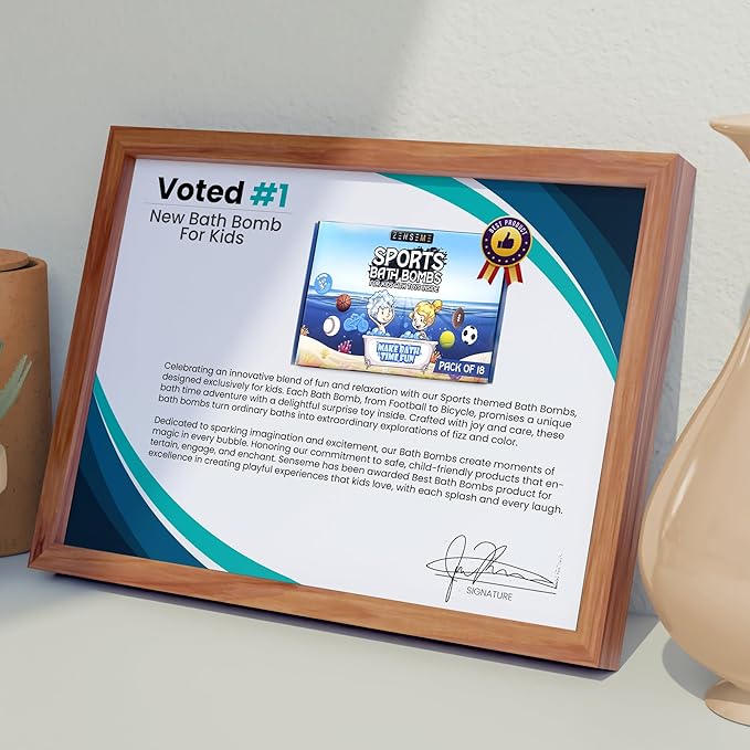 Bath Bombs for Boys with Toys Inside W/Flash Cards - Sports Bath Bombs for Kids - Gift Set of 18 Scented Organic Handmade - 2.5 oz with Natural Essential Oils - 18 Pack