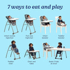 Graco Table2Table Premier Fold 7 in 1 Convertible High Chair | Converts to Dining Booster Seat, Kids Table, and More, Maison